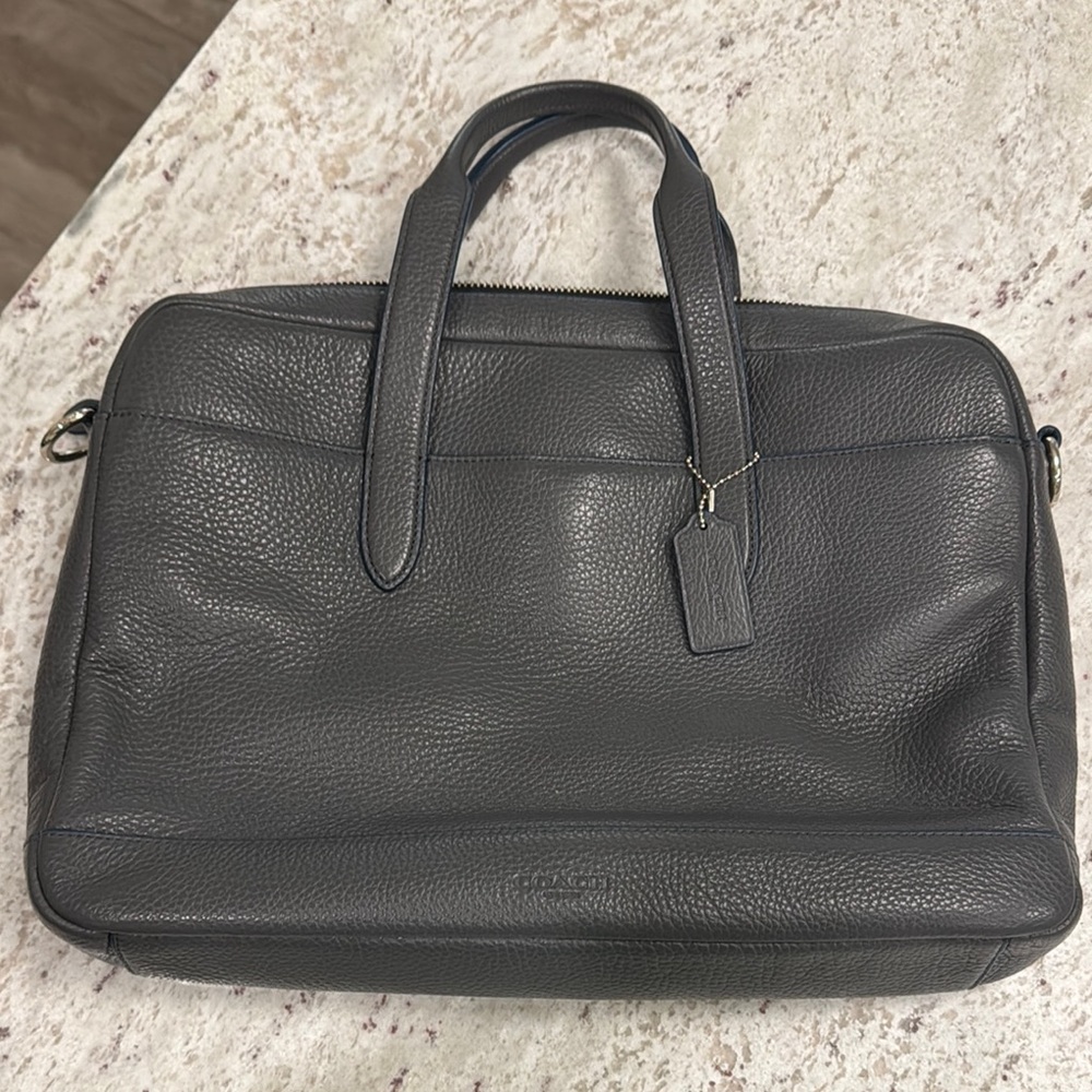 Coach Black Leather Briefcase Professional Design
